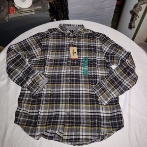 WoolRich Augusta Gray, Yellow Casual Classic Fit Plaid Brushed Flannel Shirts